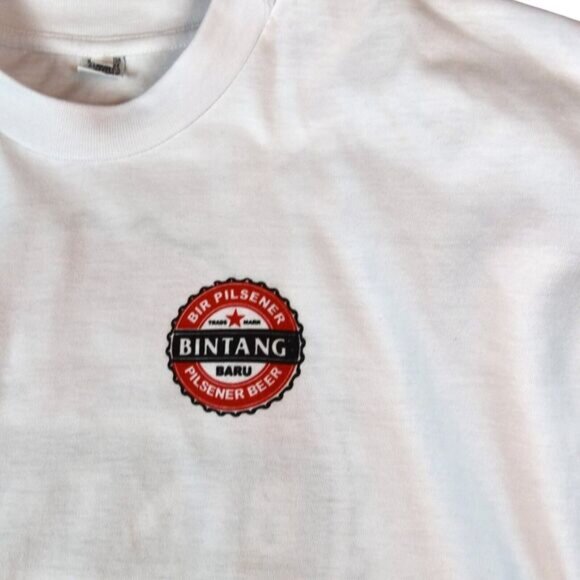 VTG. BIR PIL SENER Trade Mark BINTANG BALI BEER Men’s T Shirt White XL - Picture 8 of 9